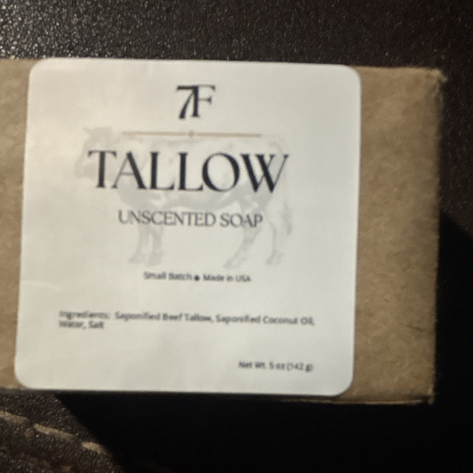 7F Tallow Unscented Soap Bar 5 oz for Sensitive Skin, Simple Ingredients