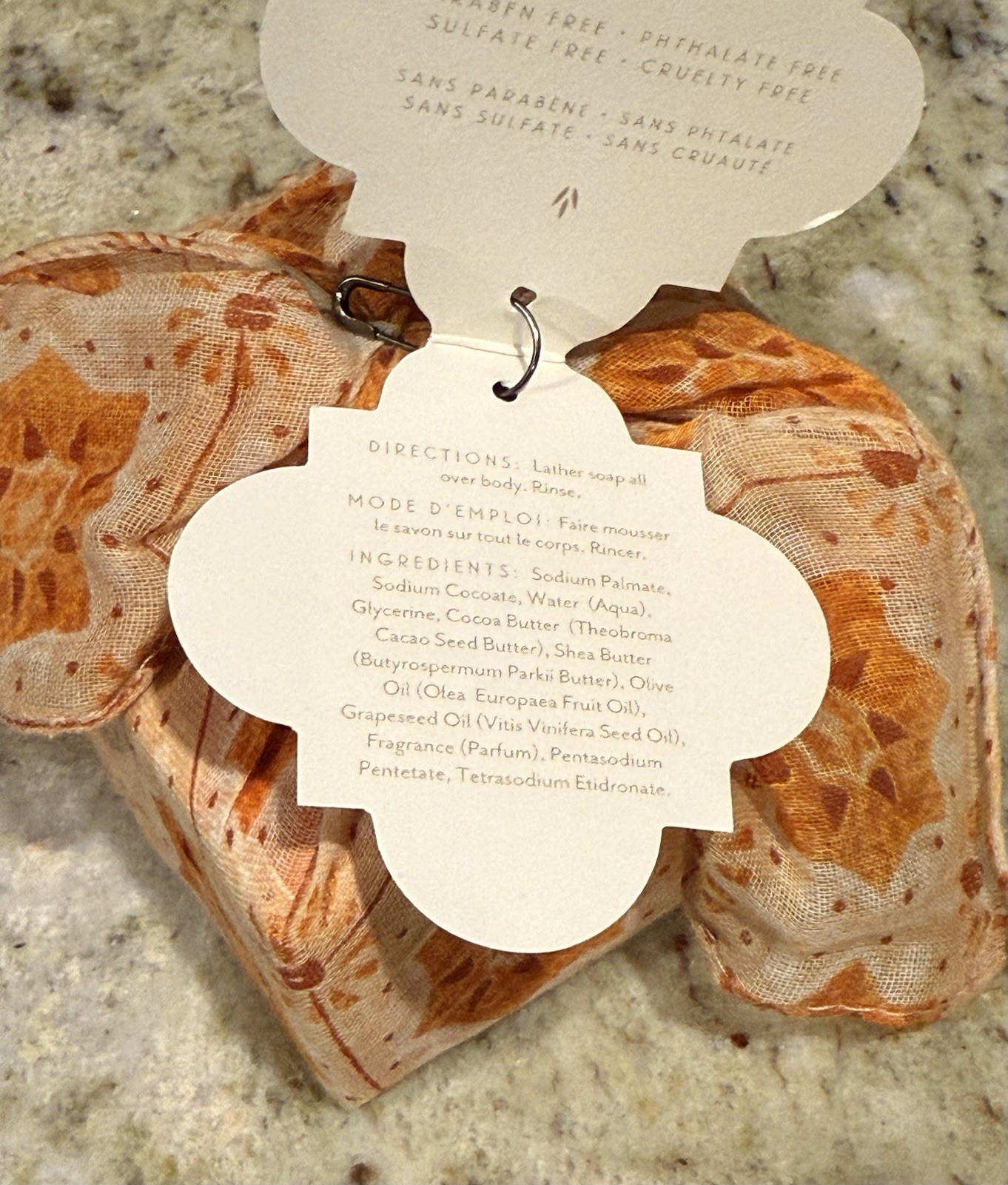 MER SEA for Anthropologie Orangerie Bar Soap 6.35 Oz 180 g Marrakesh Collection