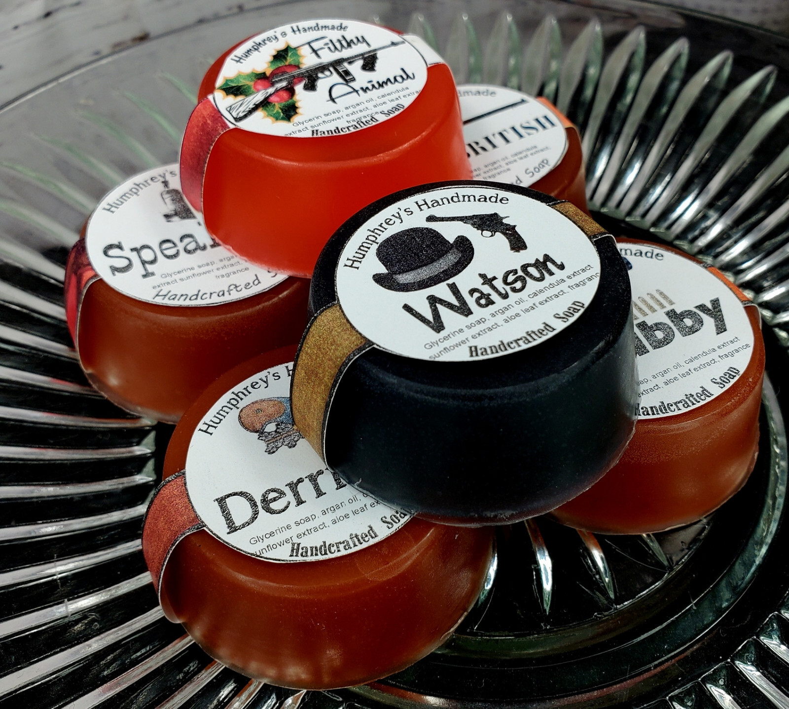 Lot of 6 Men’s Whisky Flight Soaps, Handmade Glycerin Shave & Shampoo Sampler