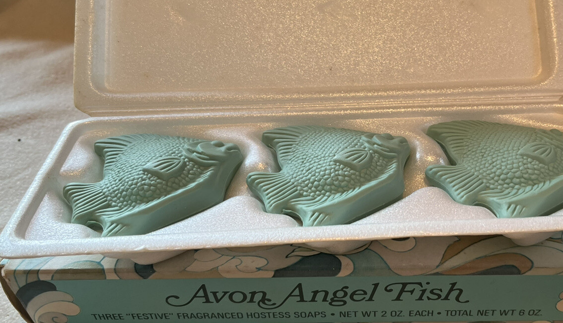 Vintage Angel Fish Soaps by Avon. Three soaps, 2 oz each. 6 oz total w/ box