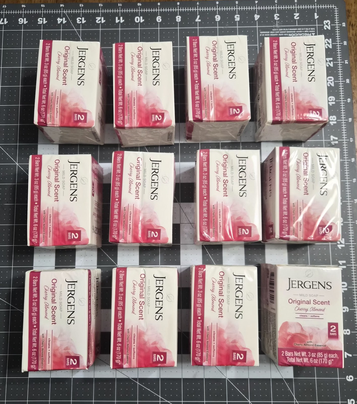 Jergens Original Scent Bar Soap Mild Cherry Almond 2 Bars 3 oz Each (Lot Of 12)