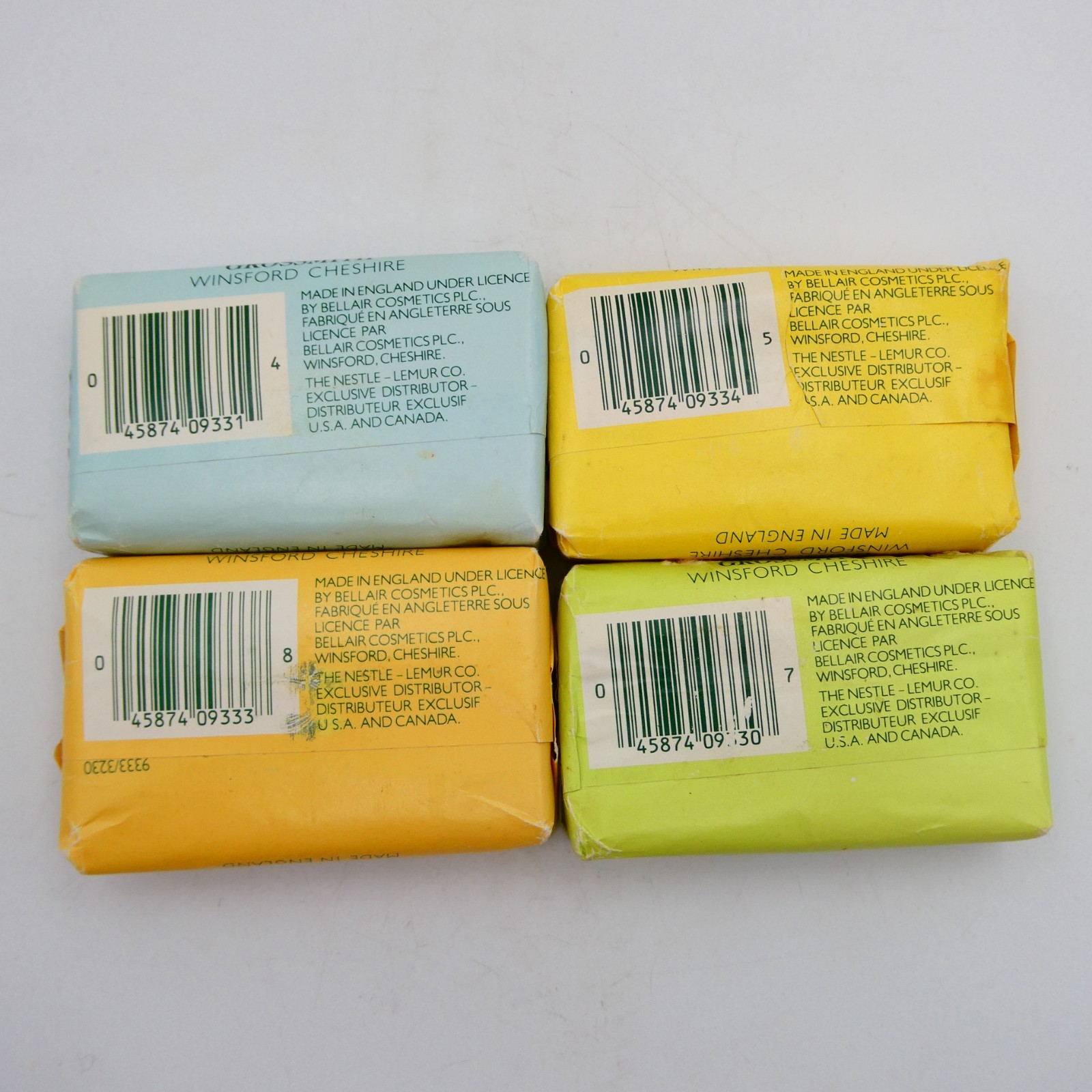Grossmith 4 Bar Soap Assortment 85g 3oz Lavender Witch Hazel Buttermilk Oatmeal