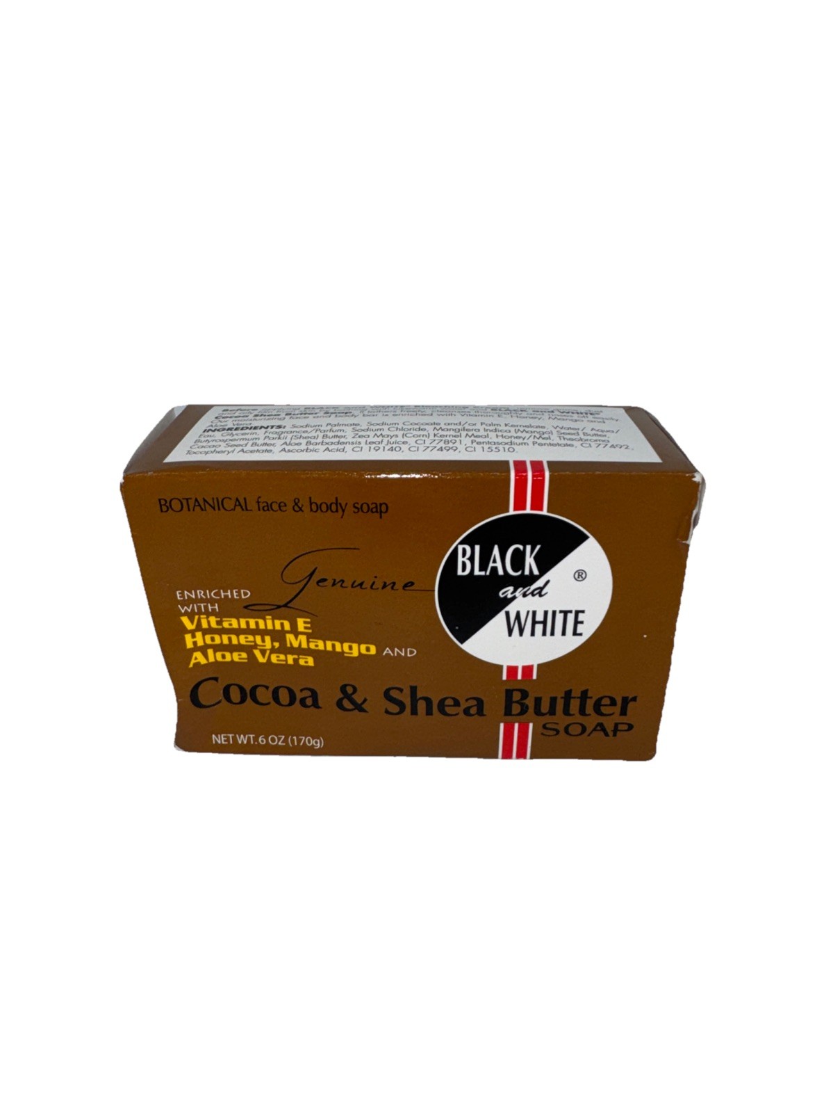 Black & White Cocoa & Shea Bar Soap with Shea Butter 6.1oz