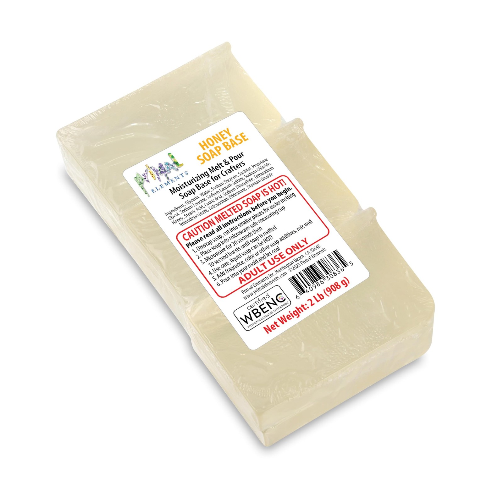 Primal Elements Honey Soap Base – Moisturizing Melt and Pour Glycerin Soap Ba…