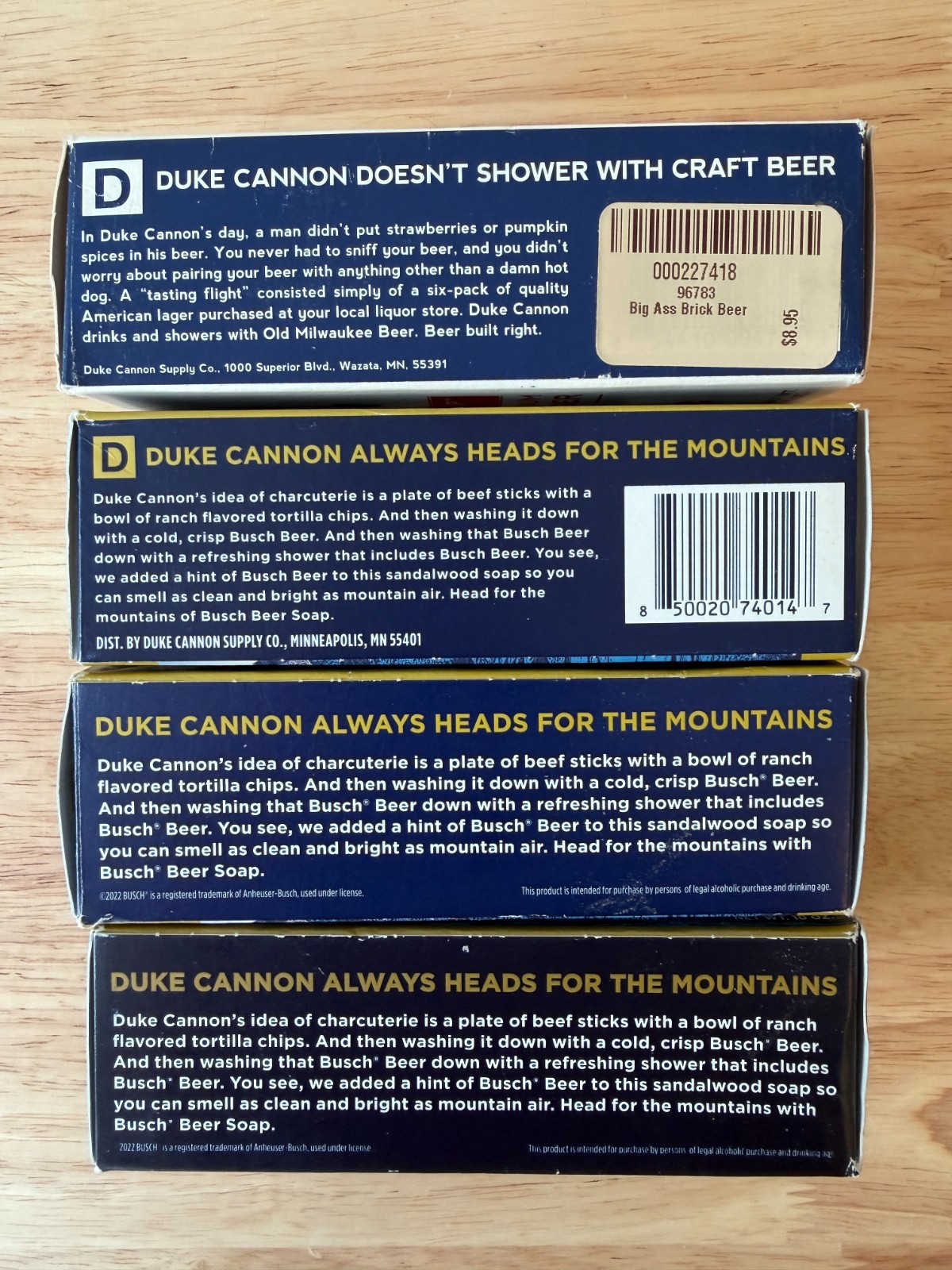 Lot of 4 Duke Cannon BUSCH + OLD MILWAUKEE Beer Soap Sandalwood Scent 10oz NEW