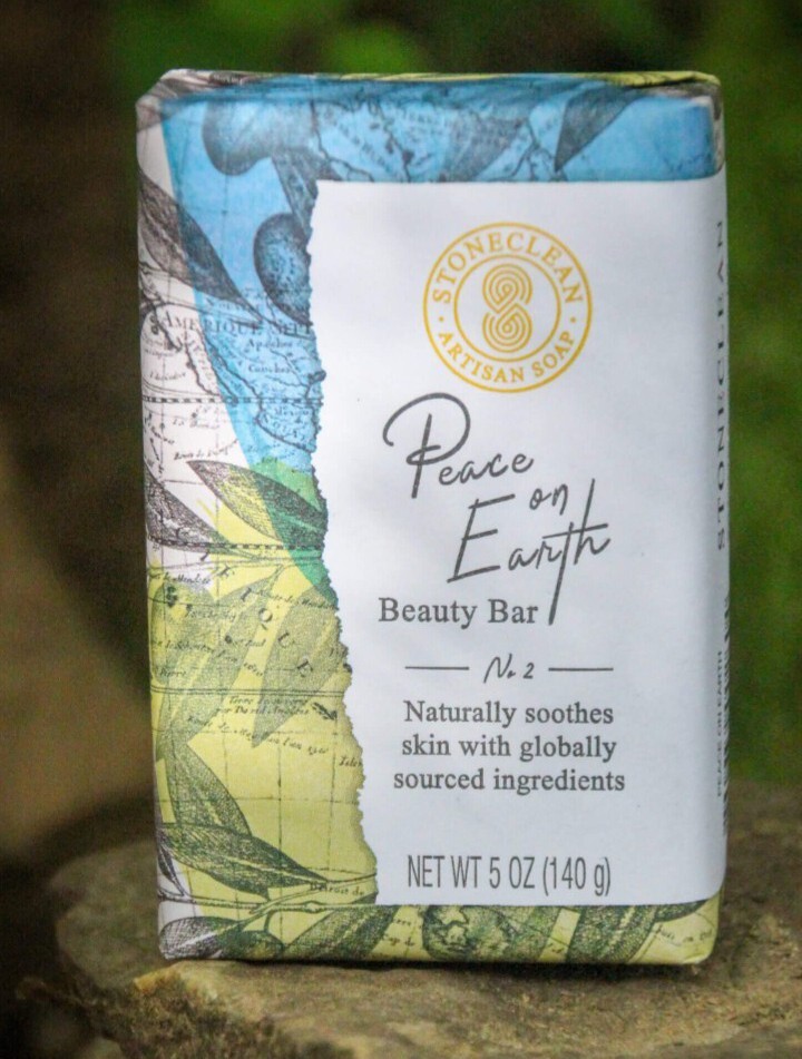 STONECLEAN (1) 5 Oz. Bar ~Artisan Soap~ 🫧 ●PEACE ON EARTH● 🫧 Original/Organic.