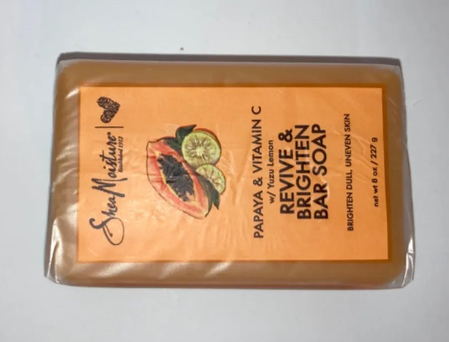 SHEA MOISTURE 8oz BAR PAPAYA & VITAMIN C W/ YUZU LEMON REVIVE & BRIGHTEN DULL