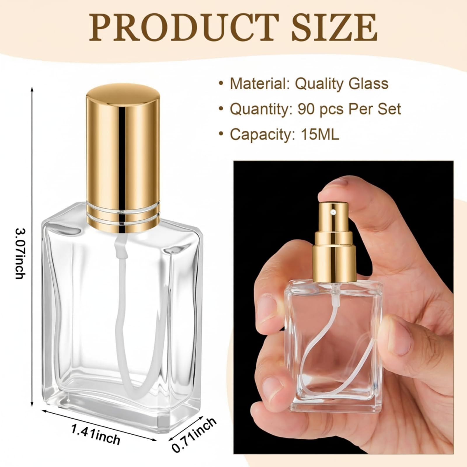 Domensi 30 Pcs 15 ml Glass Perfume Bottles Mini Glass Empty Spray Atomizer Bottl
