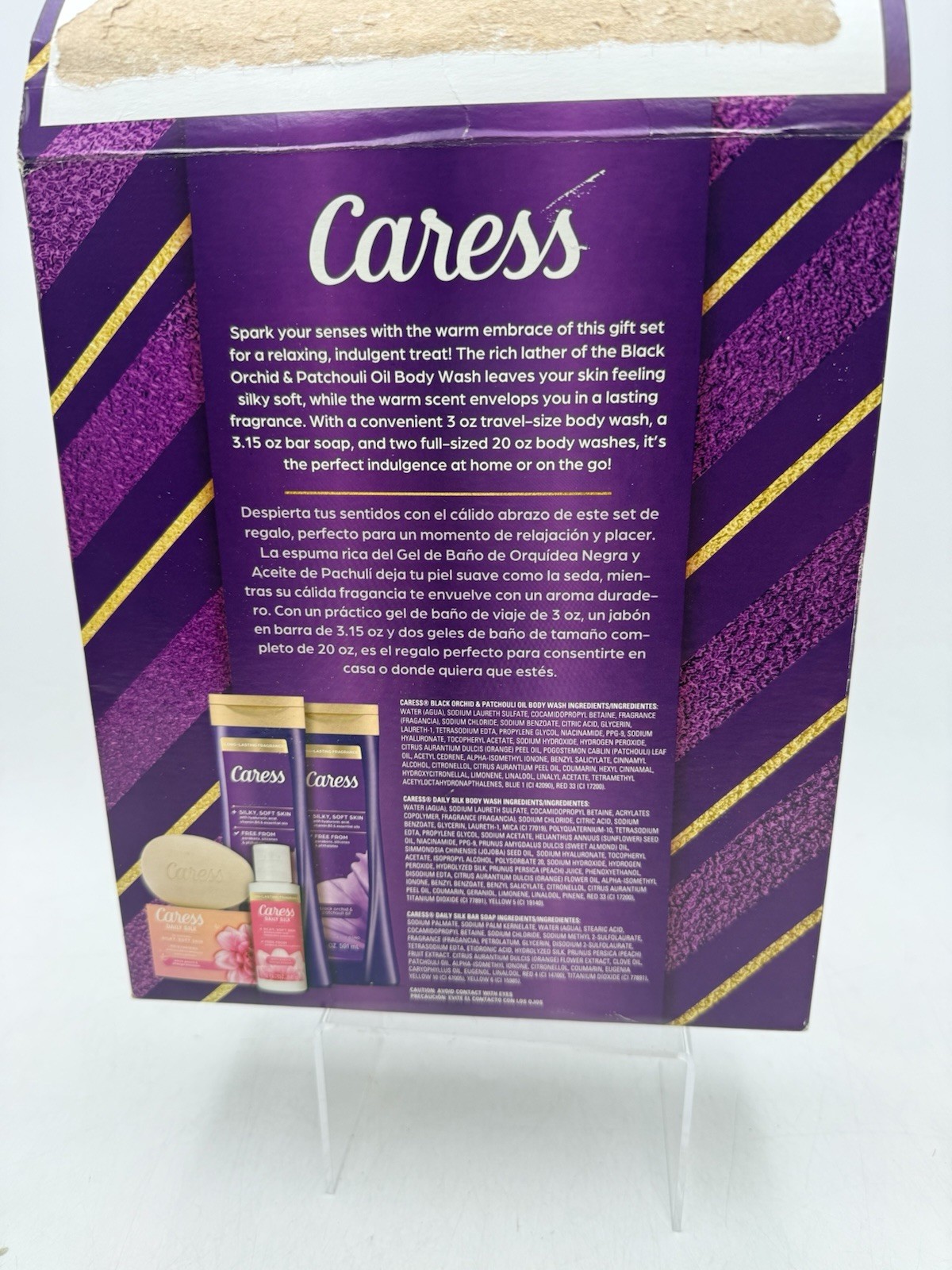 Caress Warm Embrace Bodywash and Bar Soap Skincare Gift Set 4 Piece NEW OPEN BOX