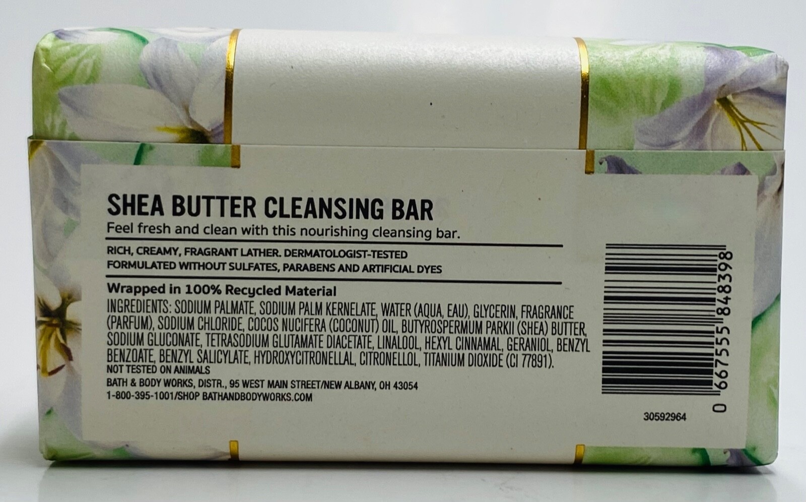 1 Bath & Body Works CUCUMBER LILY Shea Butter Cleansing Bar Soap Wash (5 oz)