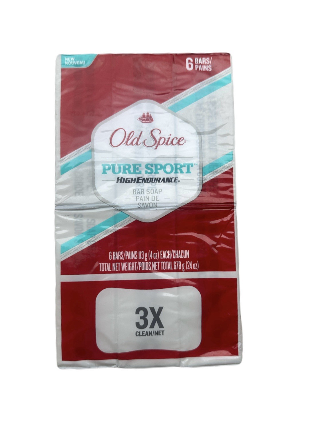 Old Spice PURE SPORT High Endurance Bar Soap 6 bars New SEALED Rare One Pack