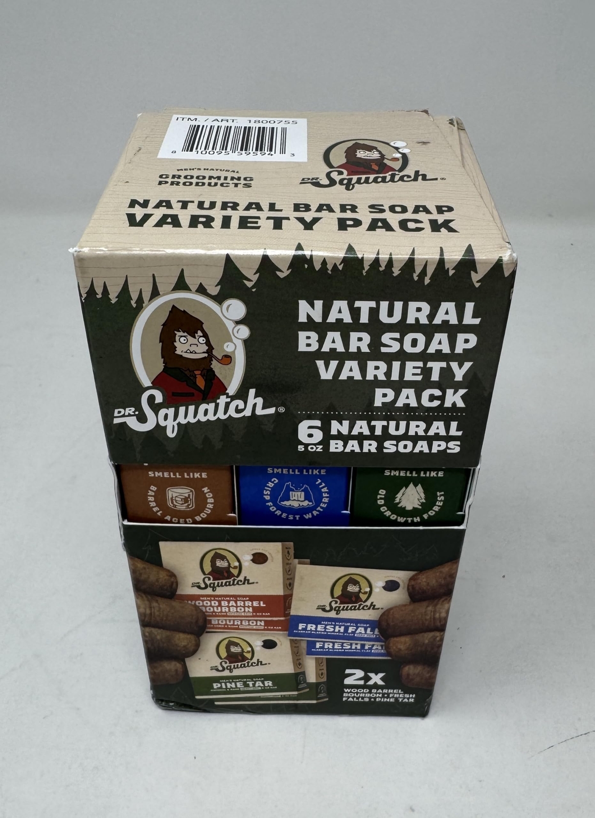 Dr. Squatch Natural Natural Bar Soap, Vareity Pack 6 Count ( scuffed)