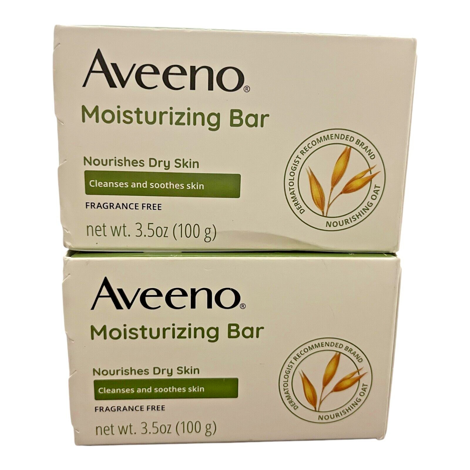 Aveeno Moisturizing Bar Nourishing Oat Fragrance Free 3.5oz ( 2 bars ) Soothes
