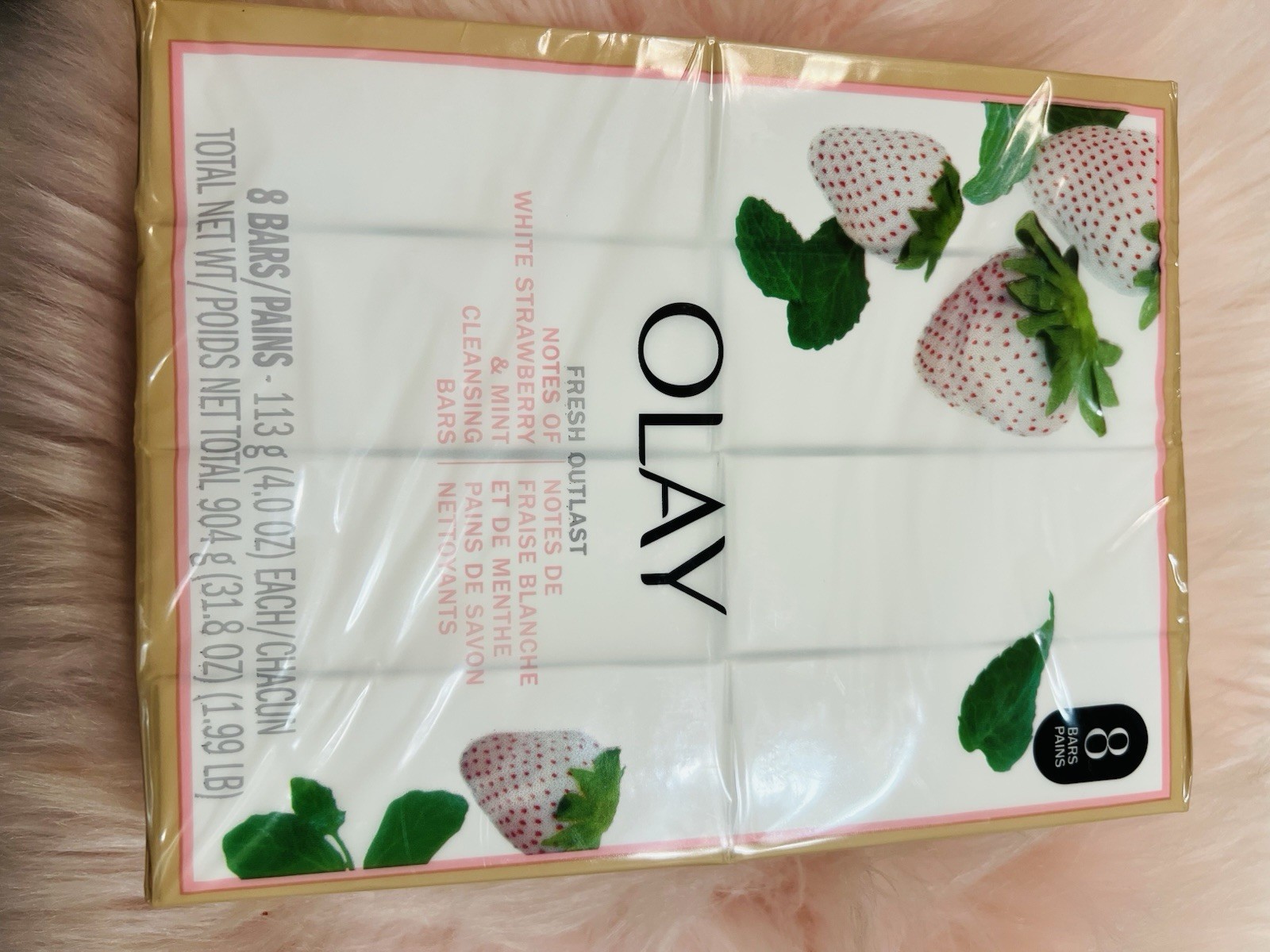 Olay Fresh Outlast Cleansing Bars White Strawberry & Mint 8 Pack 4.0 oz Each
