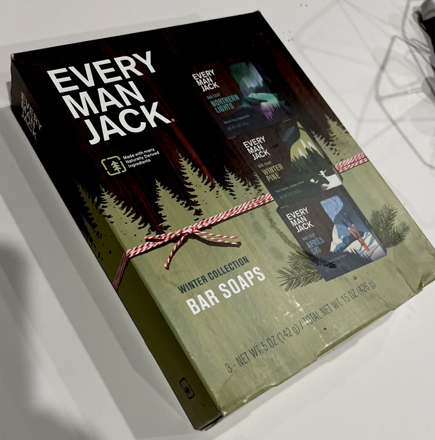 EVERY MAN JACK Winter Collection Soaps 3 Full Size Bars Apres Ski Pine Northern