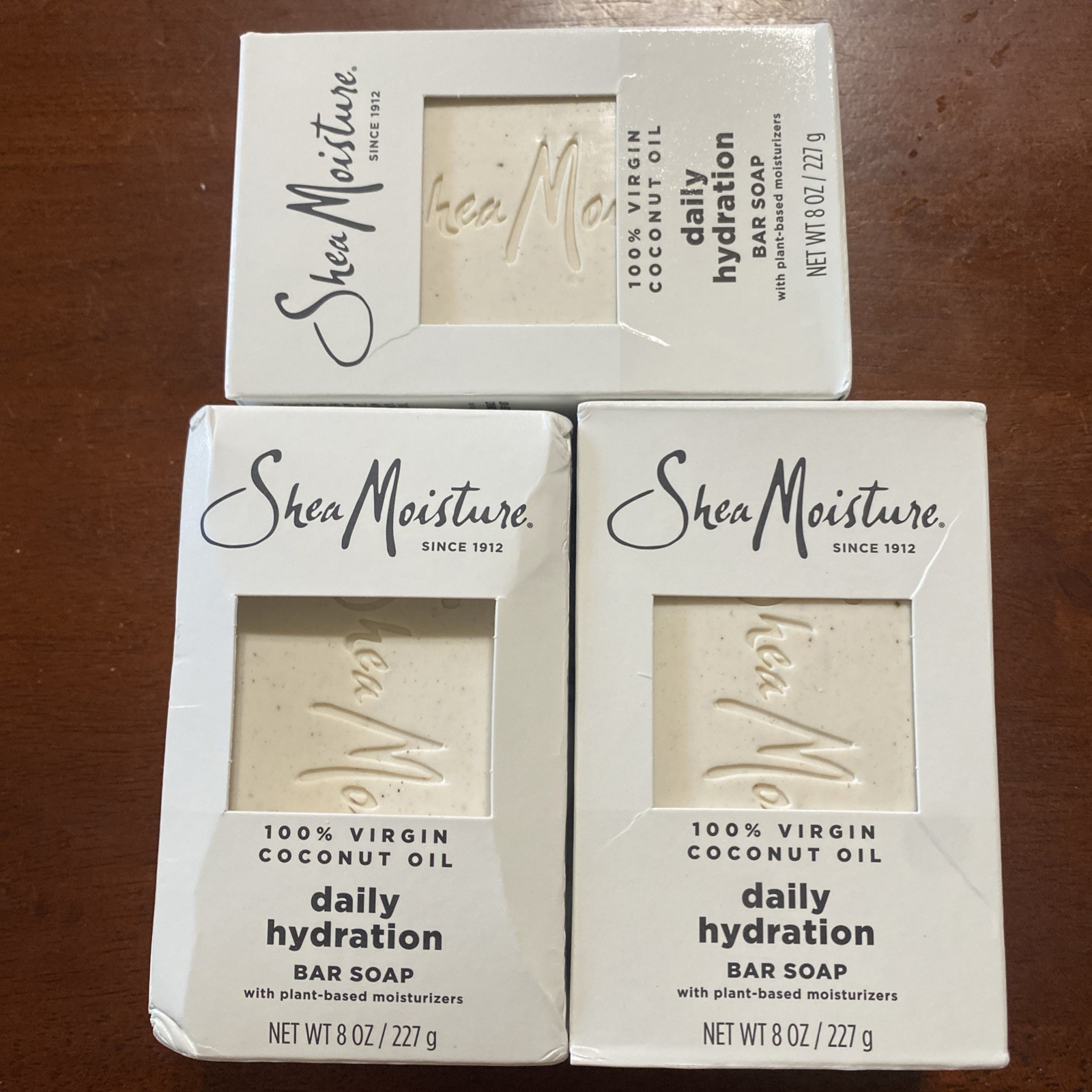 Shea Moisture 100% Virgin Coconut Oil Daily Hydration Bar Soap 8 oz Lot Of 3