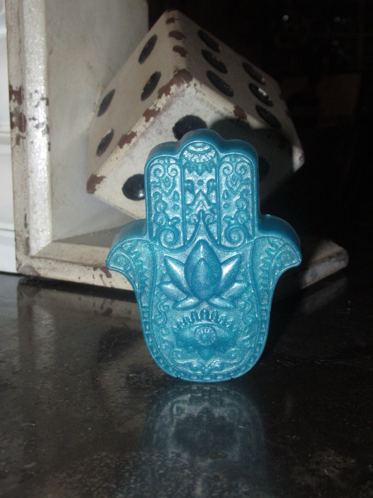 Aura cleansing Hamsa hand Soap – Vanilla scented 1pc (Luck, Protection, Joy)