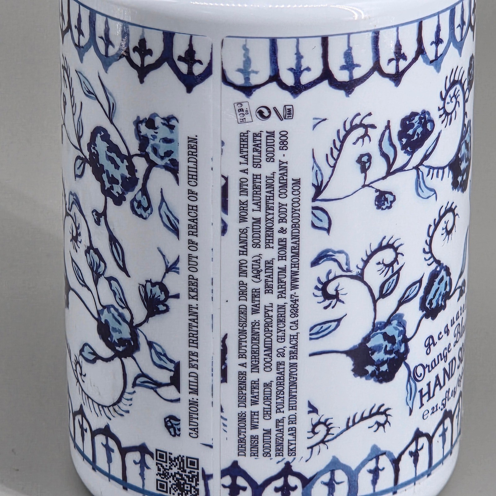 Home and Body Company Hand Soap Unisex 21 5oz Orange Blossom Blue White Floral
