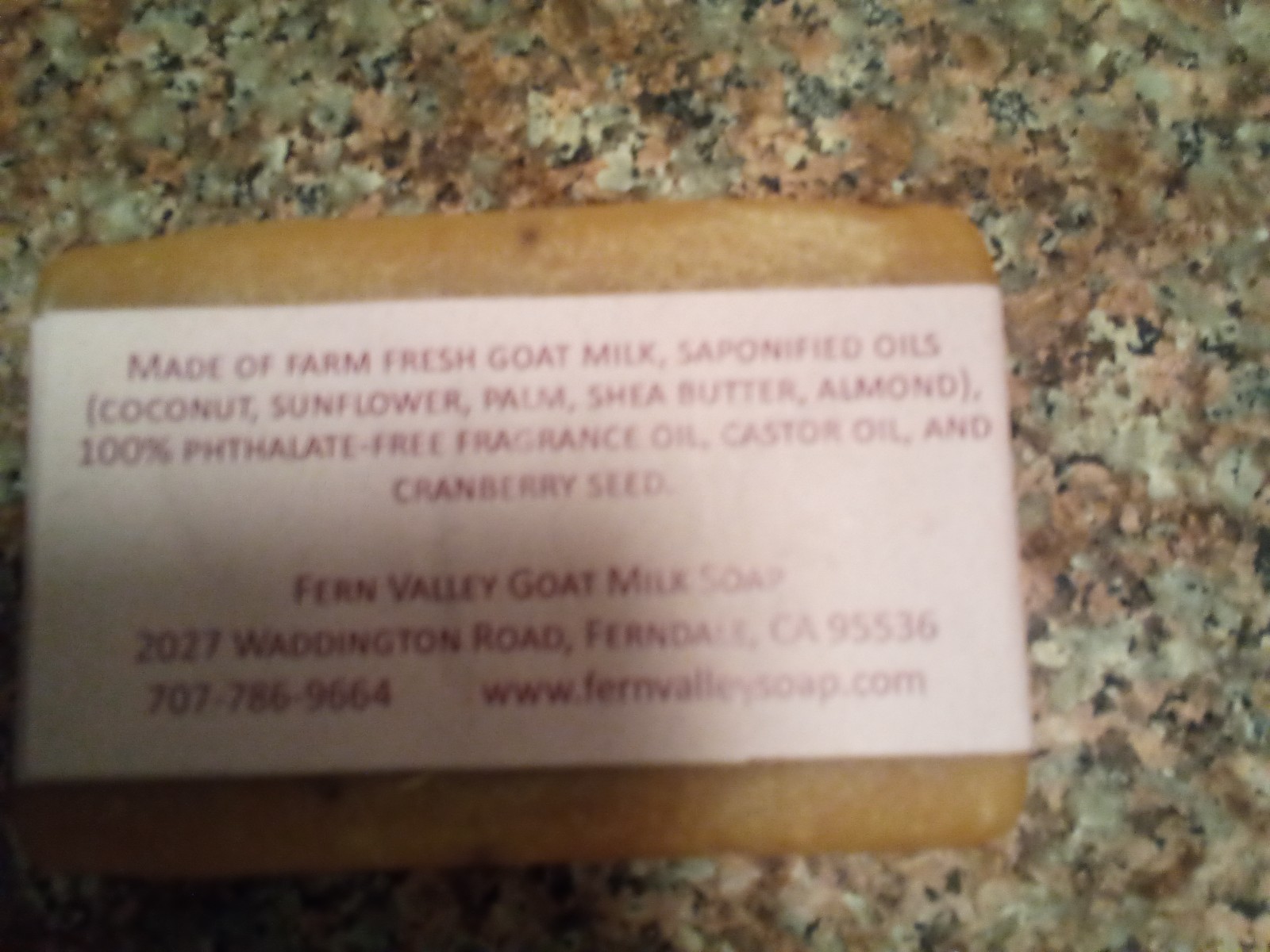 FERN VALLEY GOAT MILK SOAP CRANBERRY POMEGRANATE.