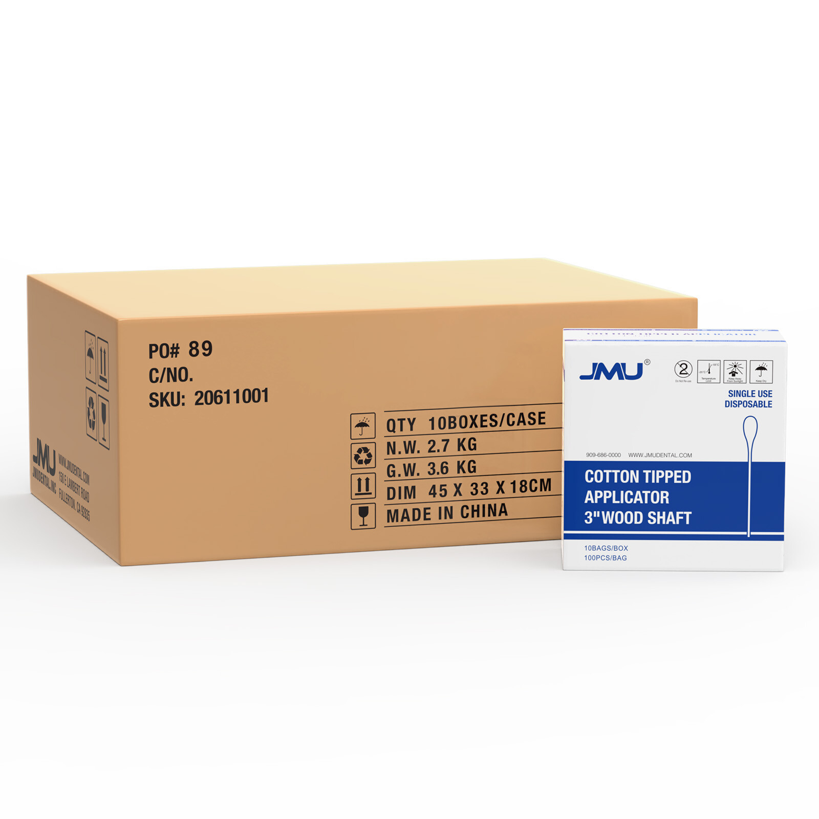 JMU Up to 10,000 Cotton Swabs Swab Q-tips 3 inch Dental Medical Makeup Cleaning