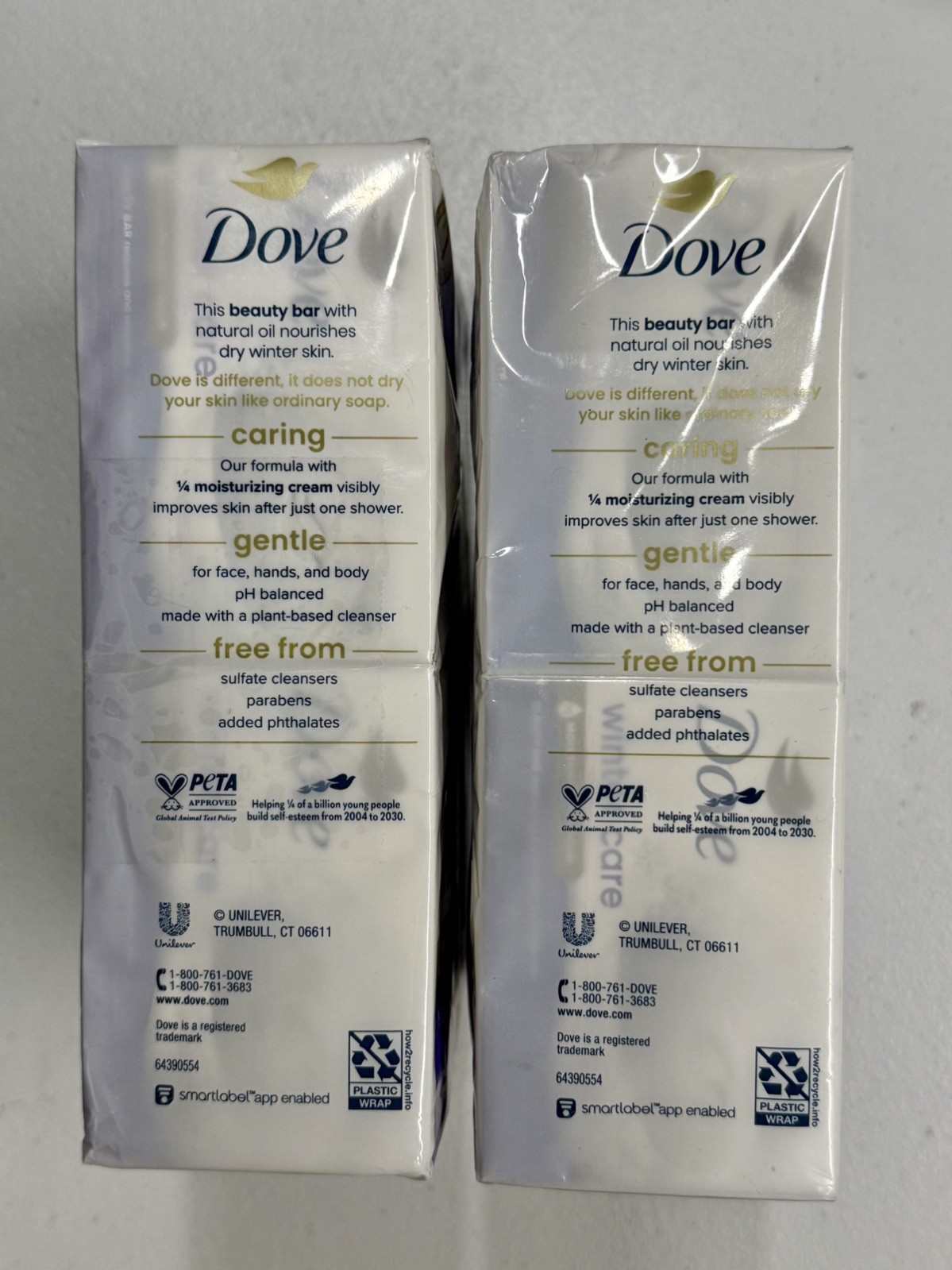 Set of 2 Dove Winter Care Limited Edition Moisturizing Cream 8 Bar Soaps 3.75 Oz