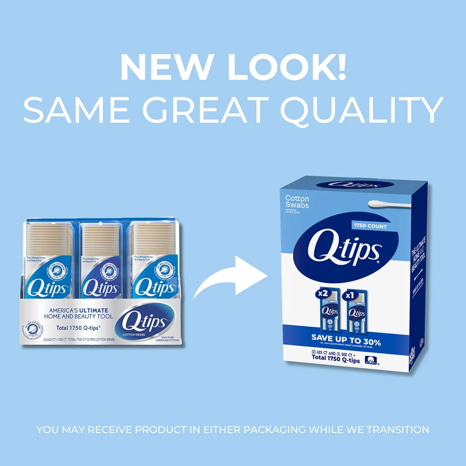 Q-tips Cotton Swabs {625 ct., 2 pk. + 500 ct., 1 pk.}