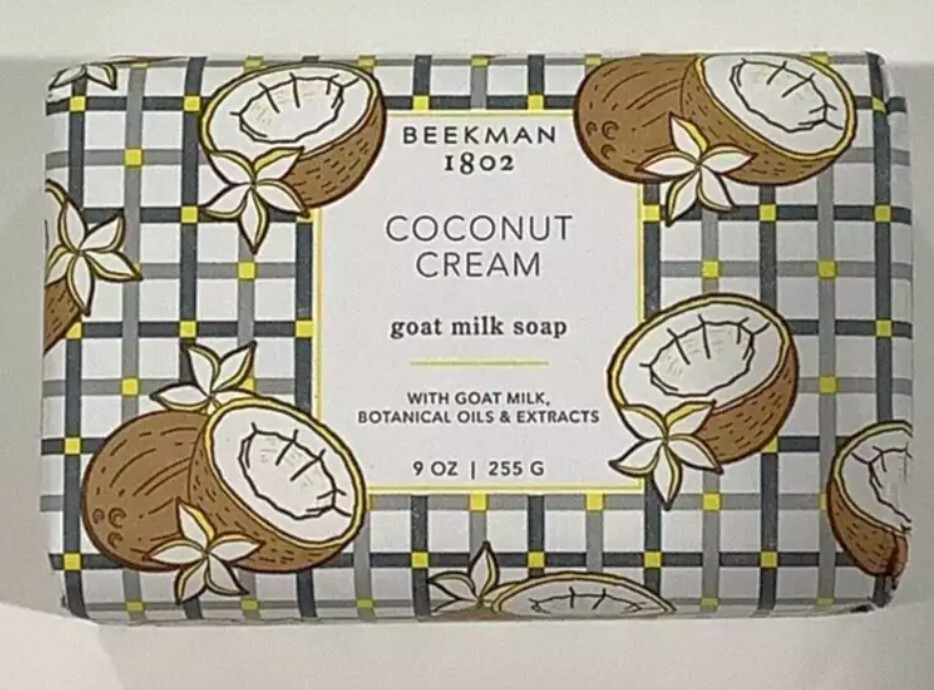 Beekman 1802 Coconut Cream Goat Milk Soap Large 9 oz. Bar x 2 New & Sealed