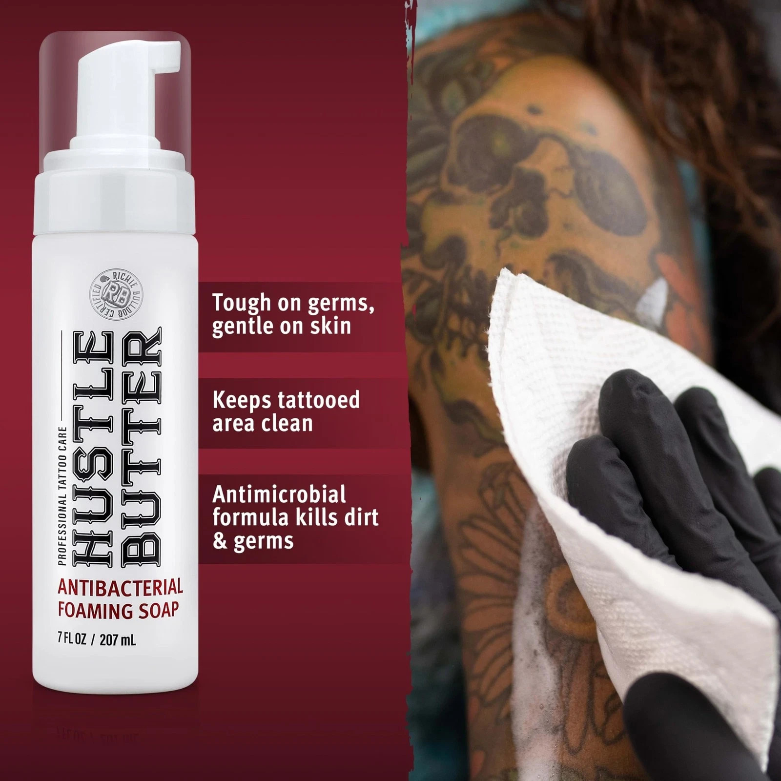 Hustle Bubbles Tattoo Aftercare Tattoo Soap Antibacterial Soap To Clean New T…