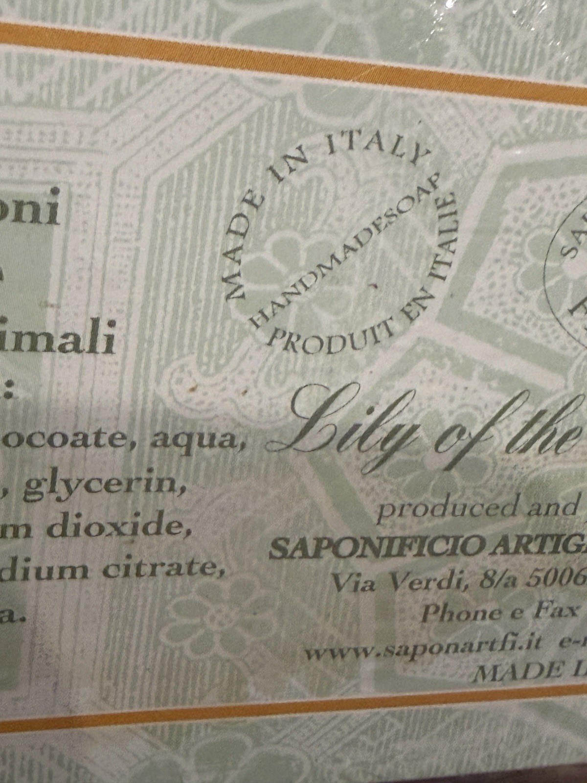 3 Bars Lily Of The Valley Soap Florentino Perfumed Saponificio Antigianate Italy