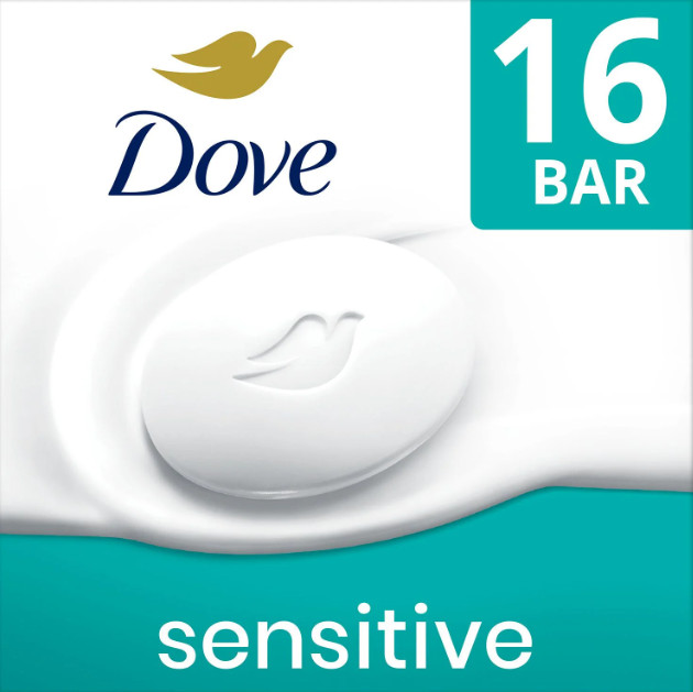 Dove Beauty Bar Soap, Sensitive Skin, 3.75 oz., 16 ct.