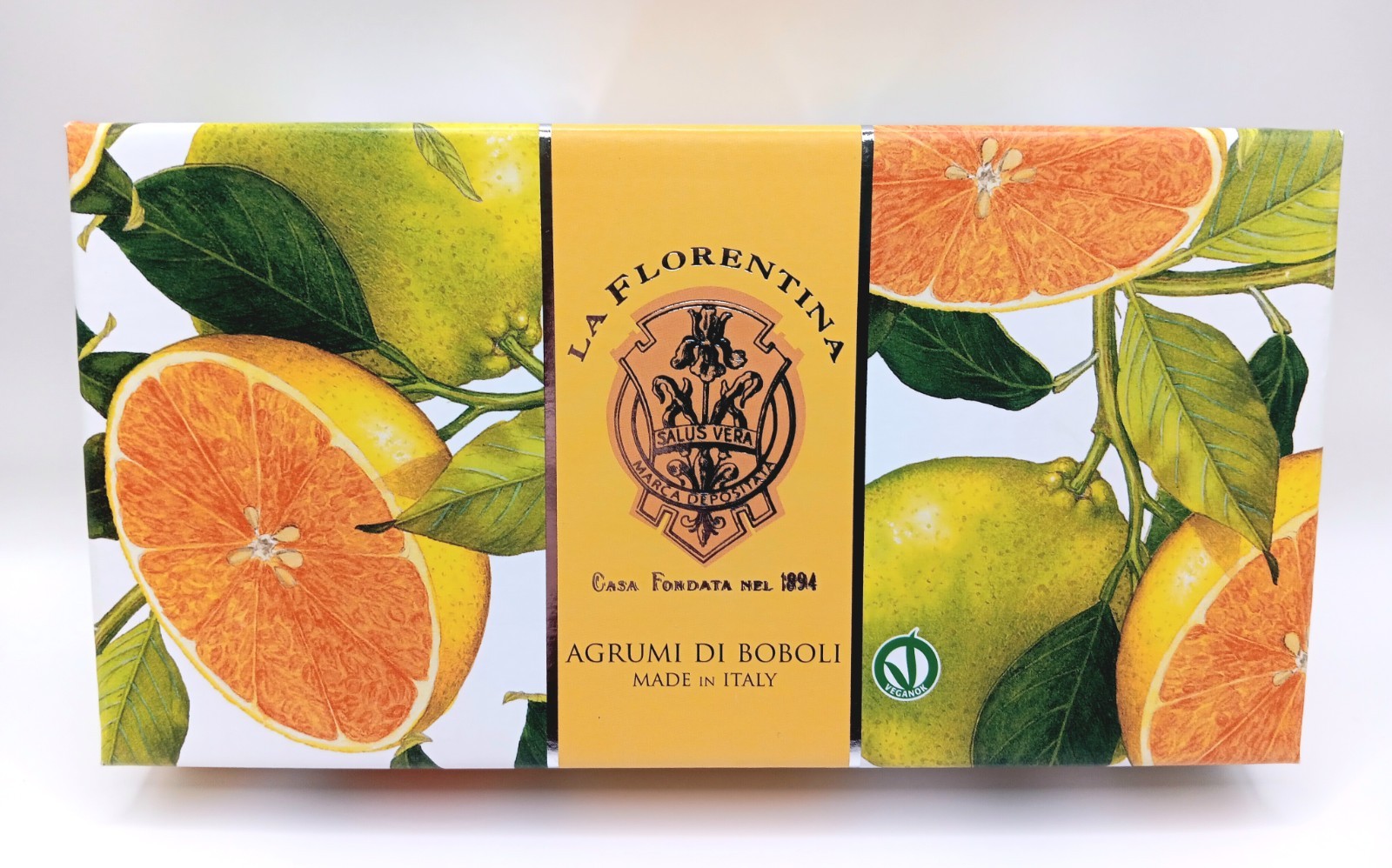 La Florentina Hand Soap Set Boboli Citrus 3 Oval Bars From Italy Gift Box NIB