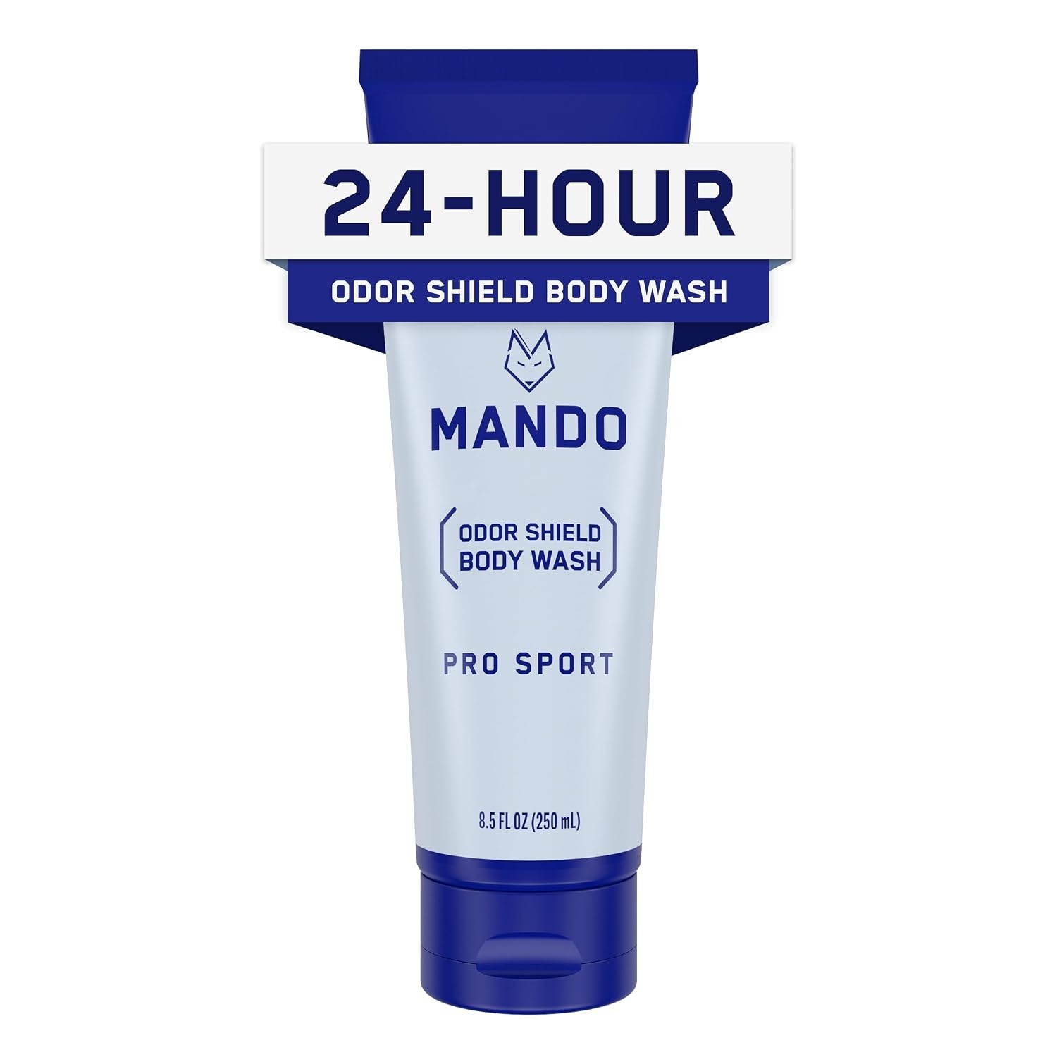 Mando Body Wash Pro Sport 8.5 oz 24 Hour Odor Shield Skin Safe SLS Free Formula
