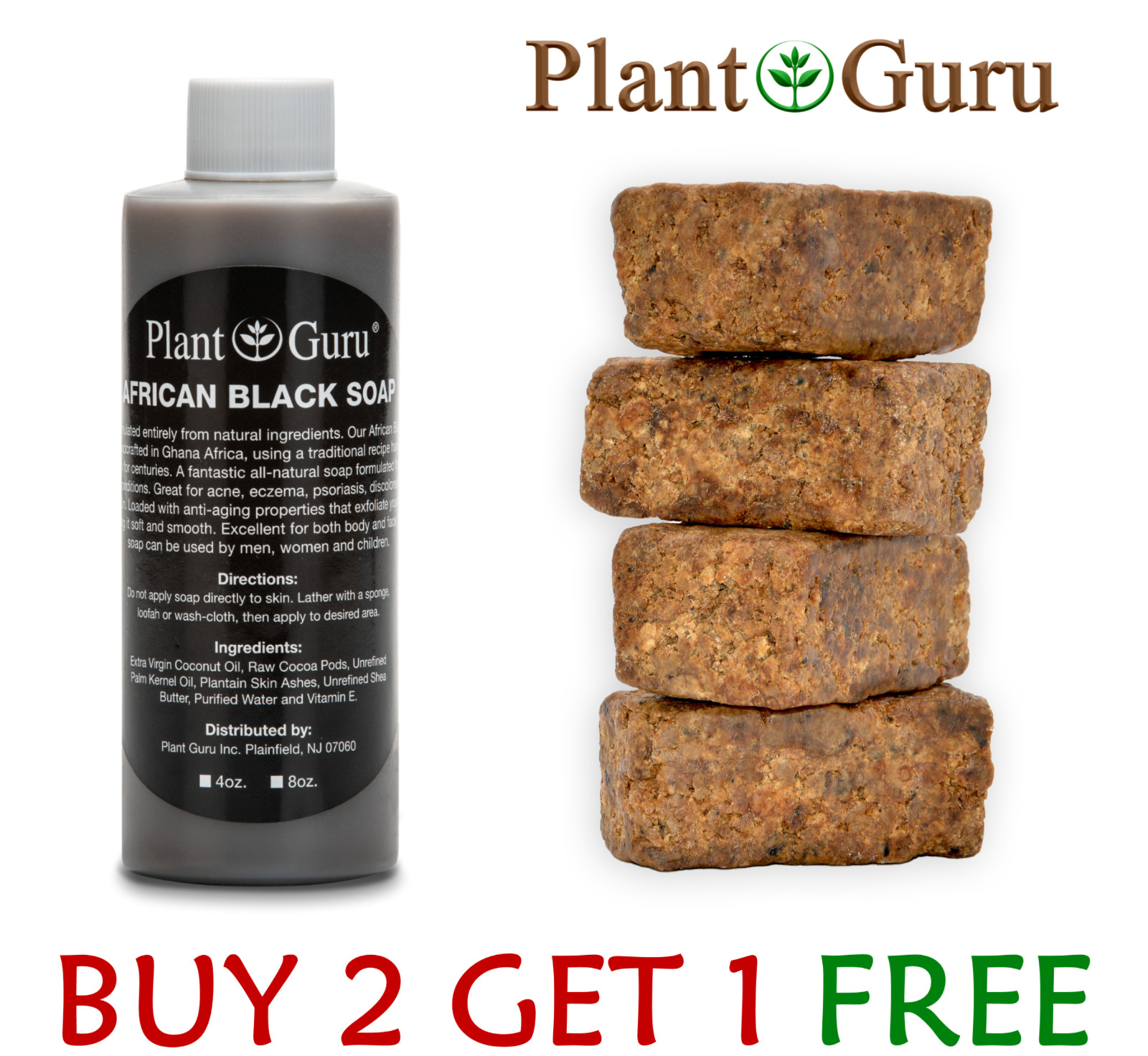 African Black Soap Liquid 4 oz. Raw 100% Pure Natural Organic Body Wash Shampoo