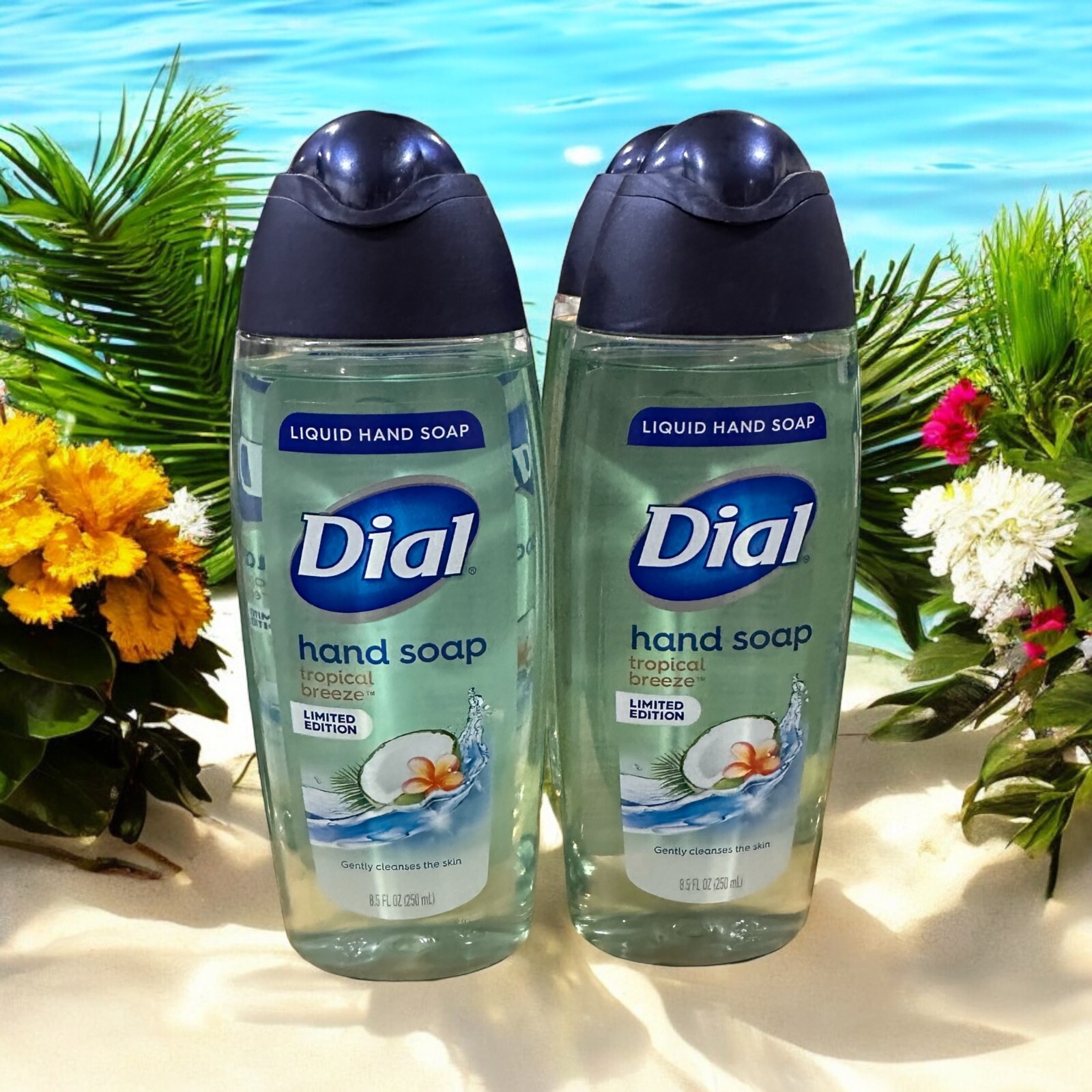 4 Pack Dial Liquid Hand Soap Tropical Breeze 8.5 Fl Oz All Skin Types
