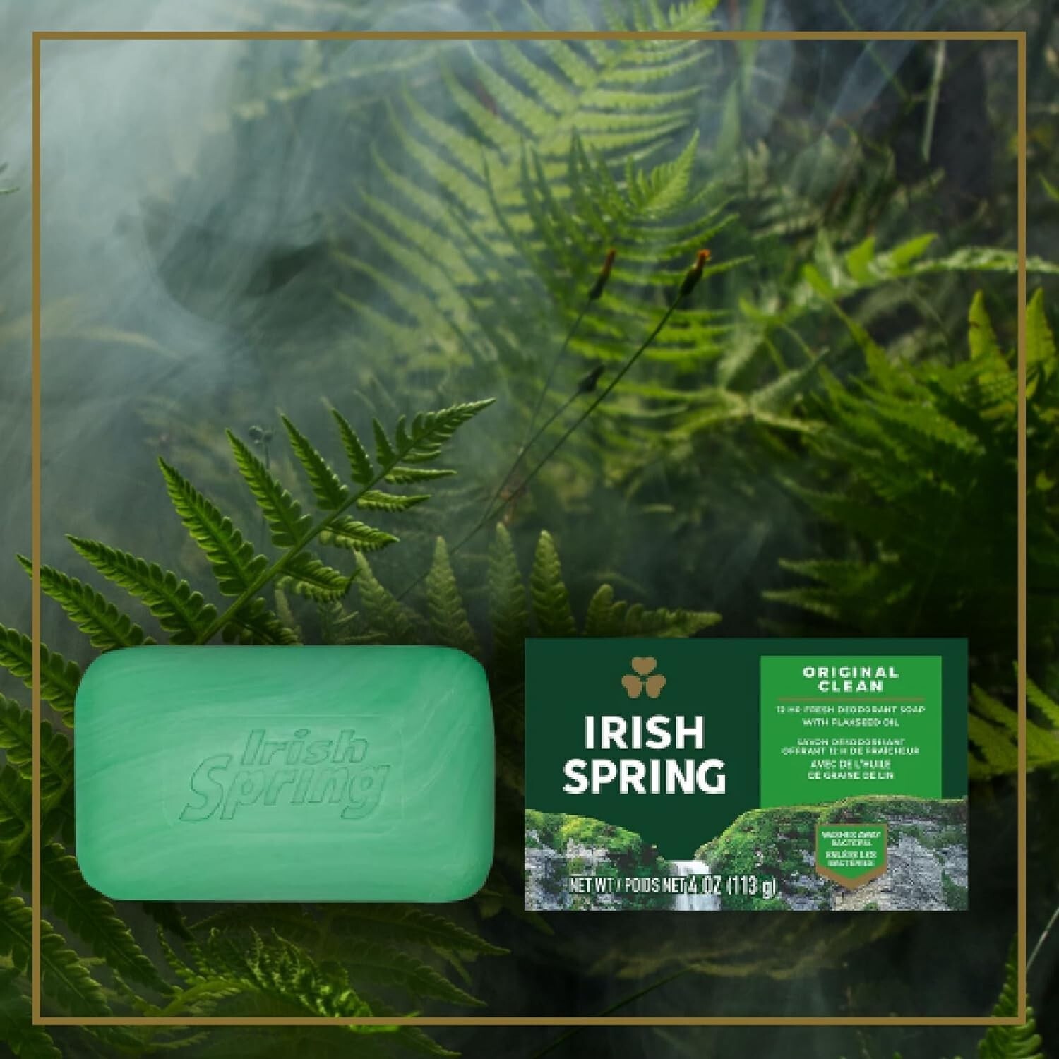 Irish Spring Bar Soap – Original Clean – 12hr Fresh – 4 oz Bar – 20 Count