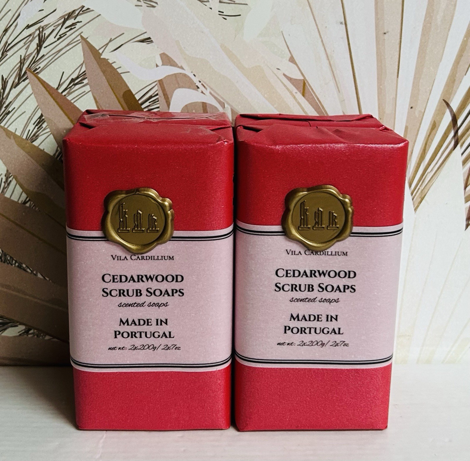 2-Pack Vila Cardillium ~ Cedarwood Scrub Soap 4 Bars 7 oz Each