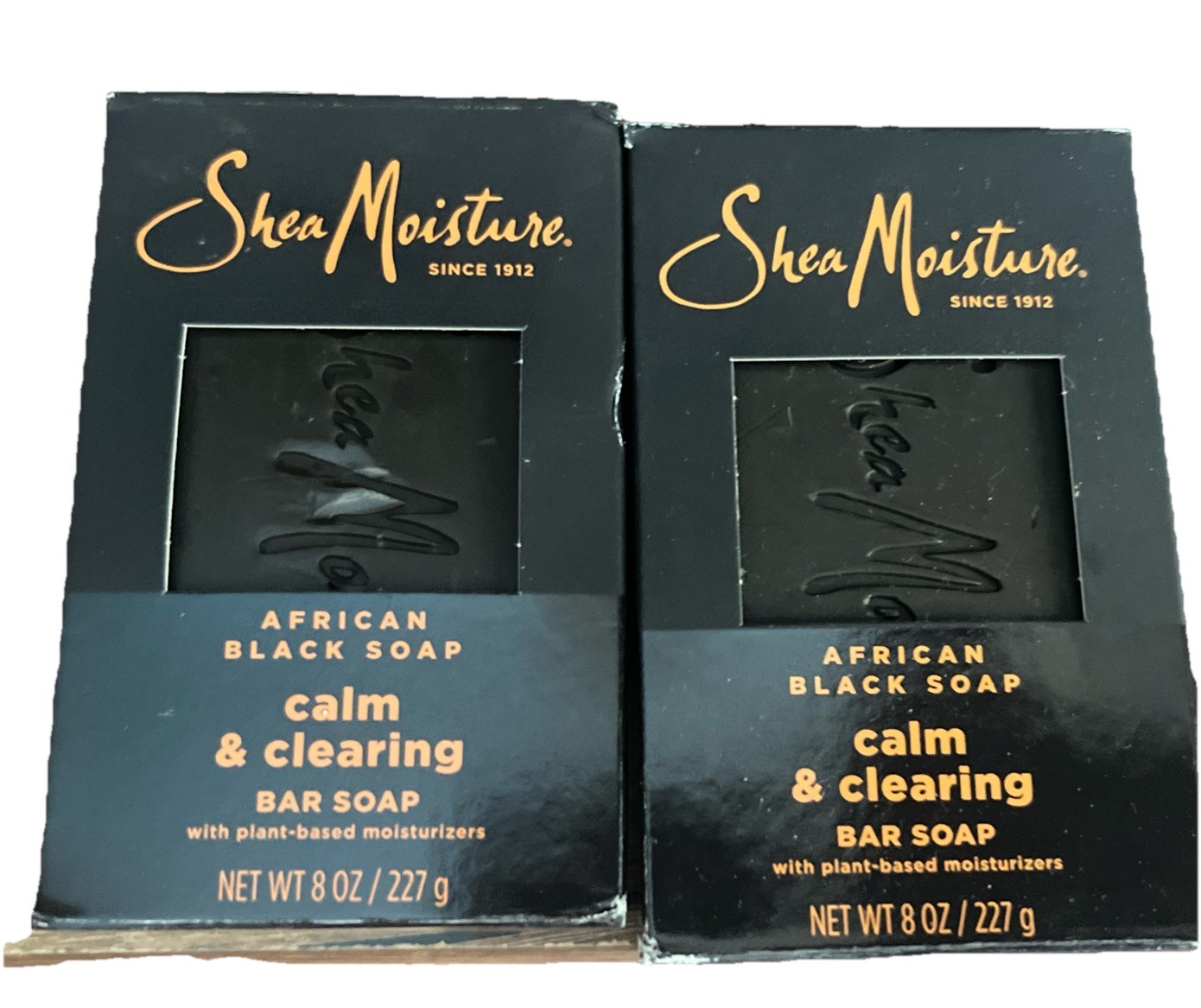 Lot of 2 Shea Moisture Calm & Clearing African Black Soap – 8 oz -NEW