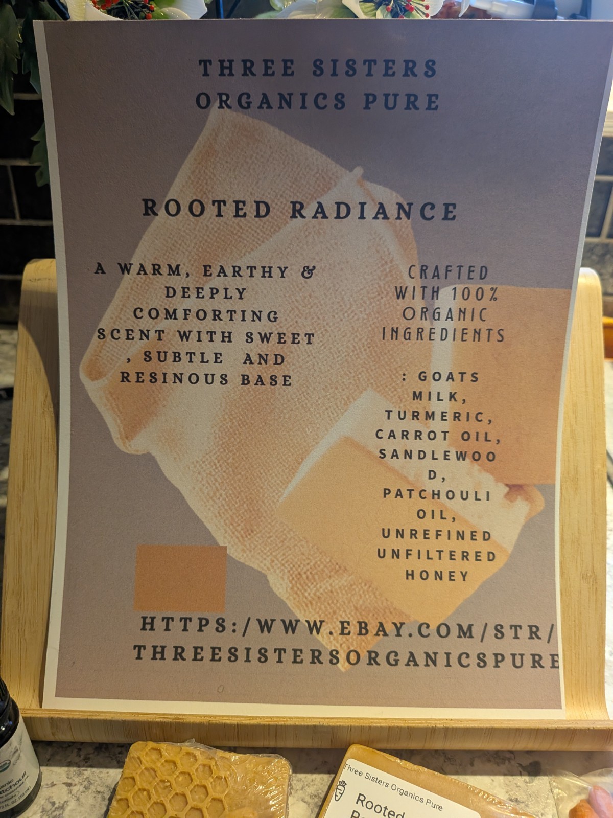 Rooted Radiance Organic Soap Carrot Sandalwood- Patchouli Turmeric
