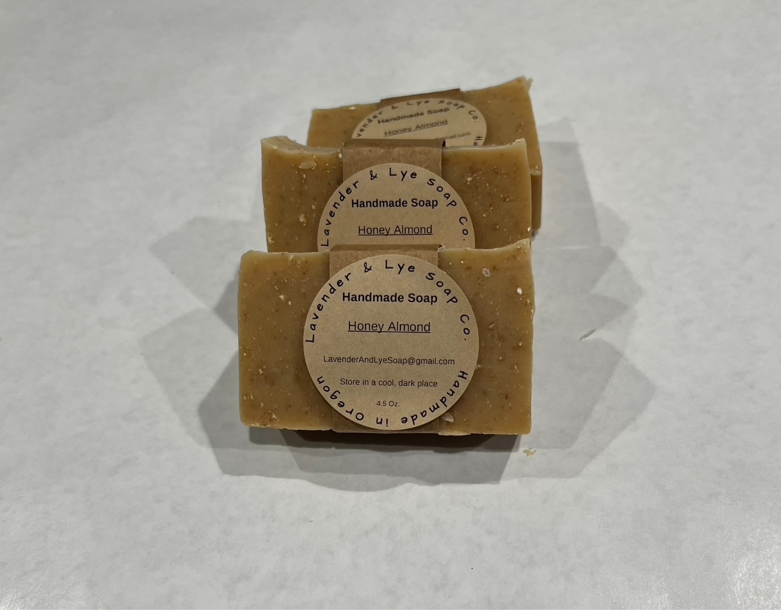 Bar of Almond Milk Lye Soap ~ Honey Almond