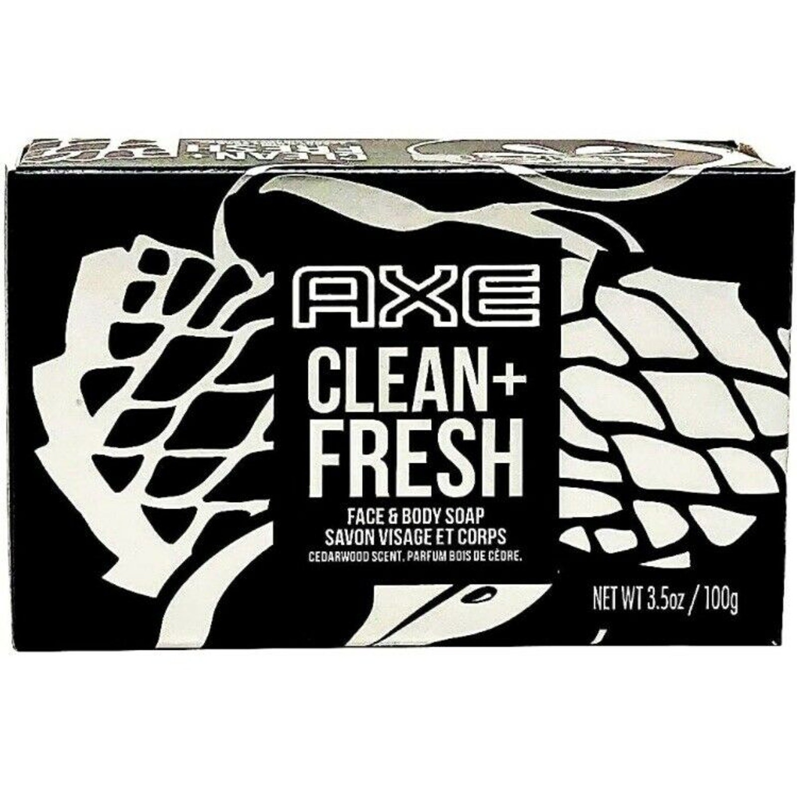 AXE 4Pk of Clean & Fresh Face/Body Soap Cedarwood Scent 4 (3.7Oz) Bars