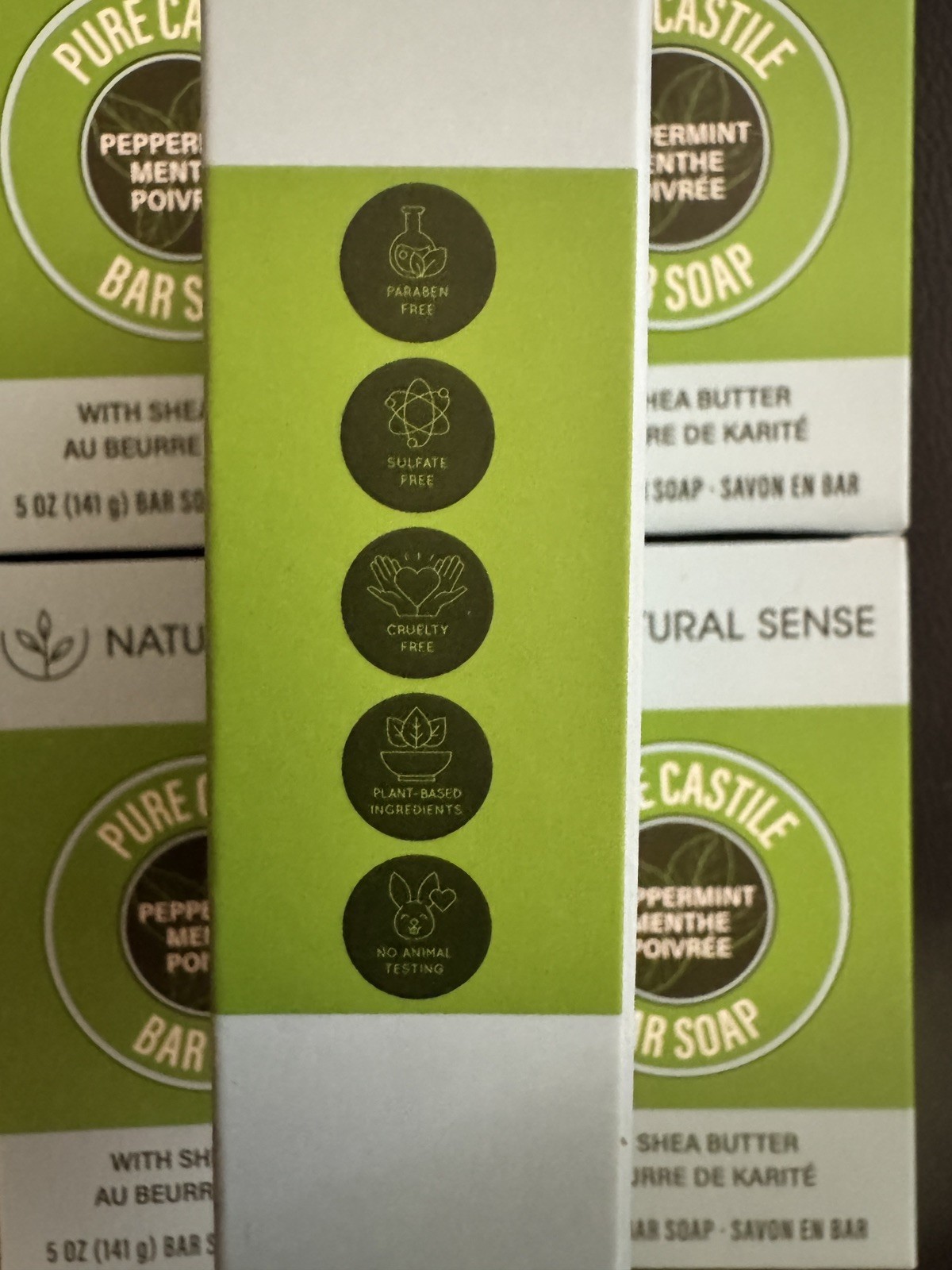 Lot 10 Pure Castile Soap Bars, Peppermint w/ Shea Butter, Olive & Coconut Oils