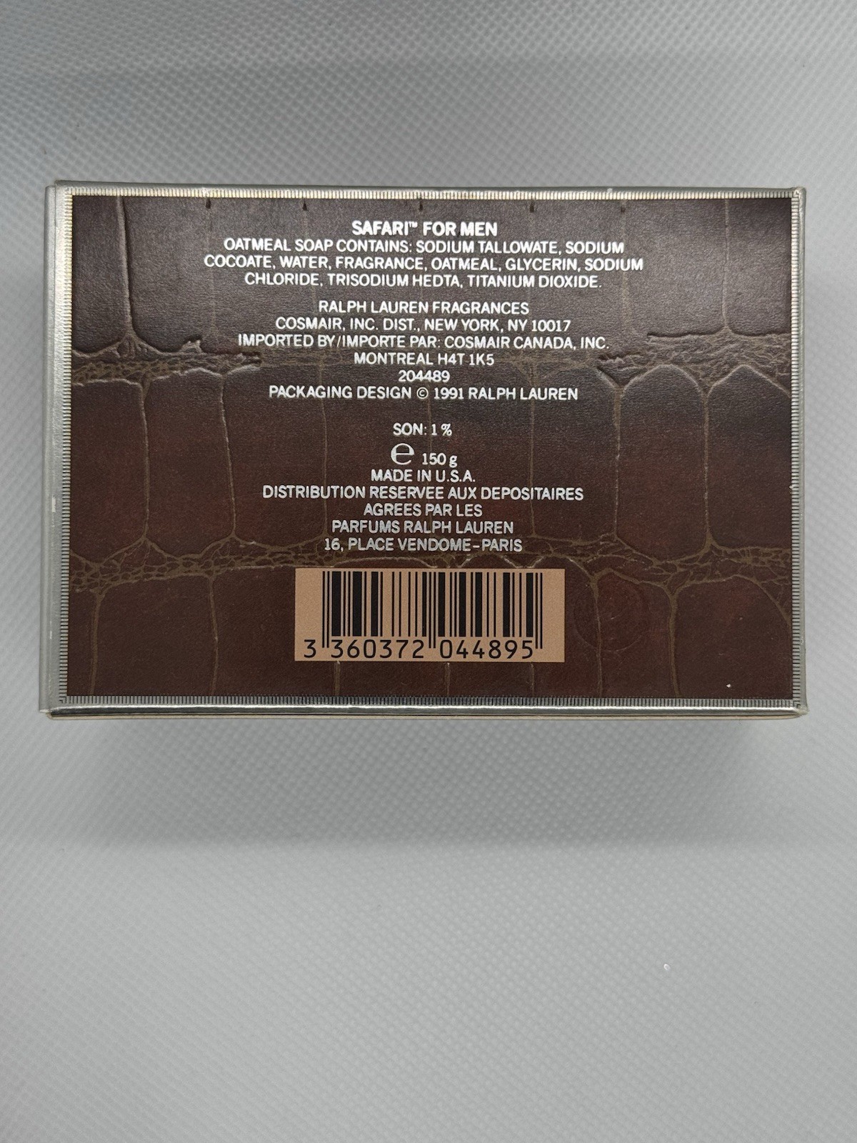 RARE RALPH LAUREN SAFARI FOR MEN 5.3 OUNCE OATMEAL SOAP – NEW WITH BOX!