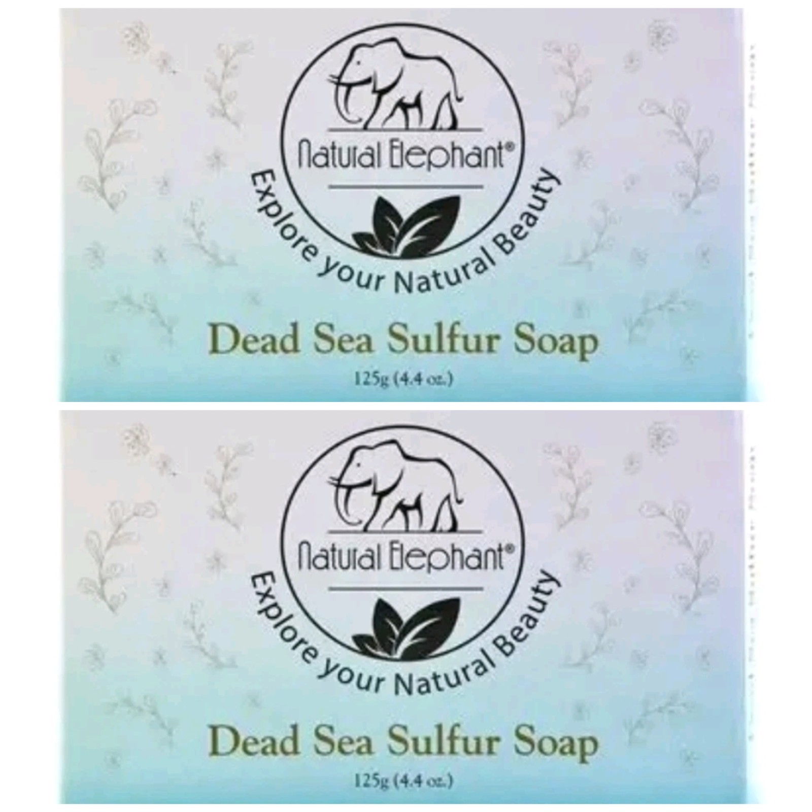 [2X] Dead Sea Sulfur Soap by Natural Elephant 4.4 oz (125 g) Deep Cleanser [B3]