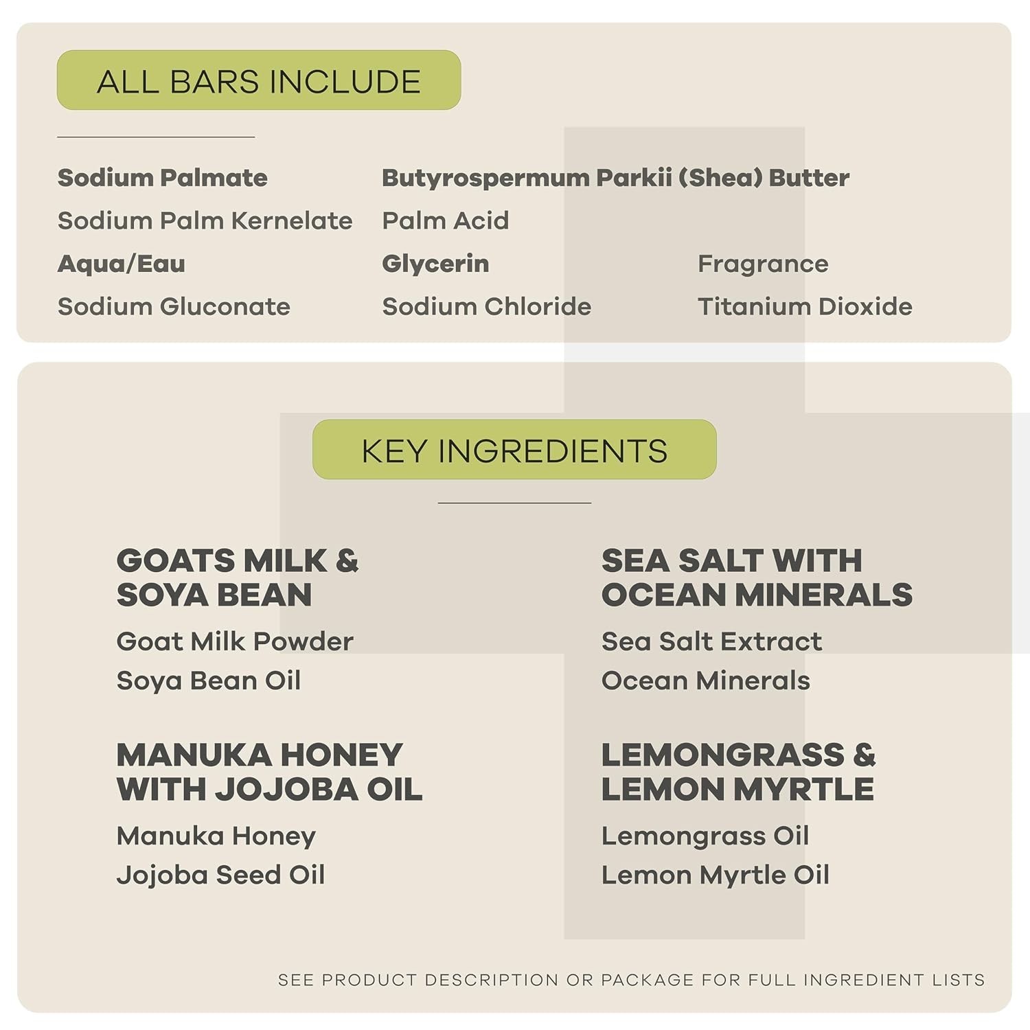 Organic Goats Milk Soap with Lemongrass & Sea Salt – Pack of 4 for Hydrated Skin