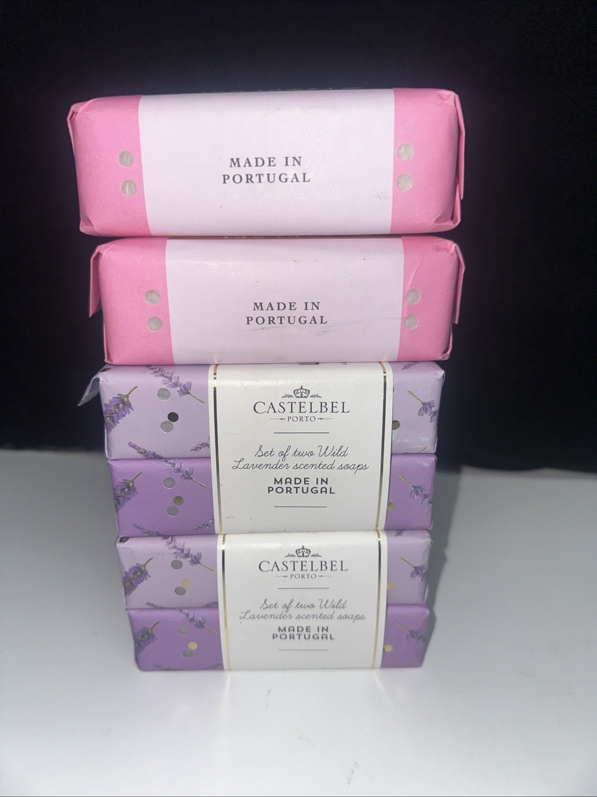 LOT OF 6-Castelbel Luxury Scented Bath Bar Soap 2 WATERMELON & 4 WILD LAVENDER