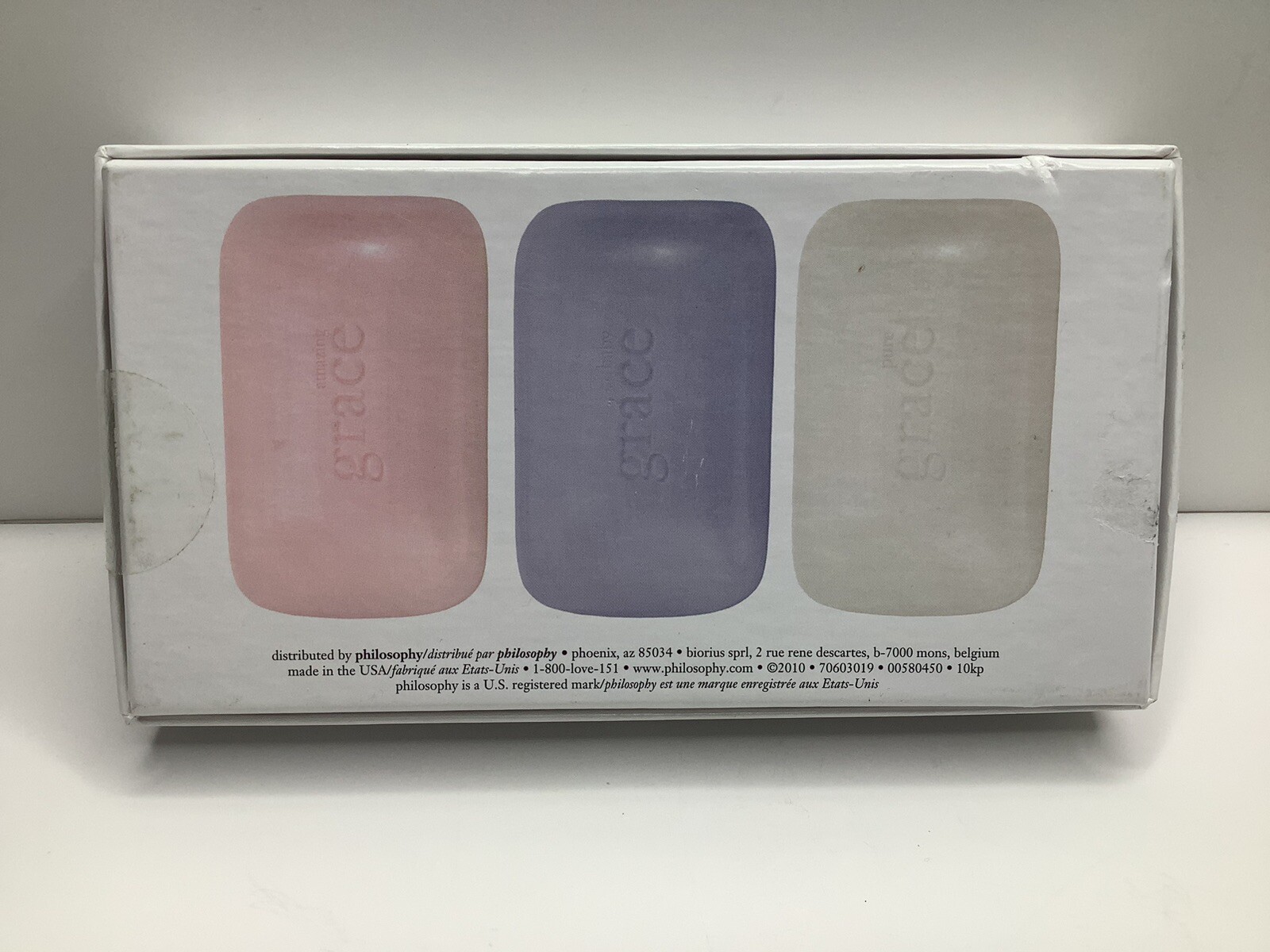 Philosophy State of Grace Boxed 3 Bars Soap Amazing Baby Pure Grace Discontinued