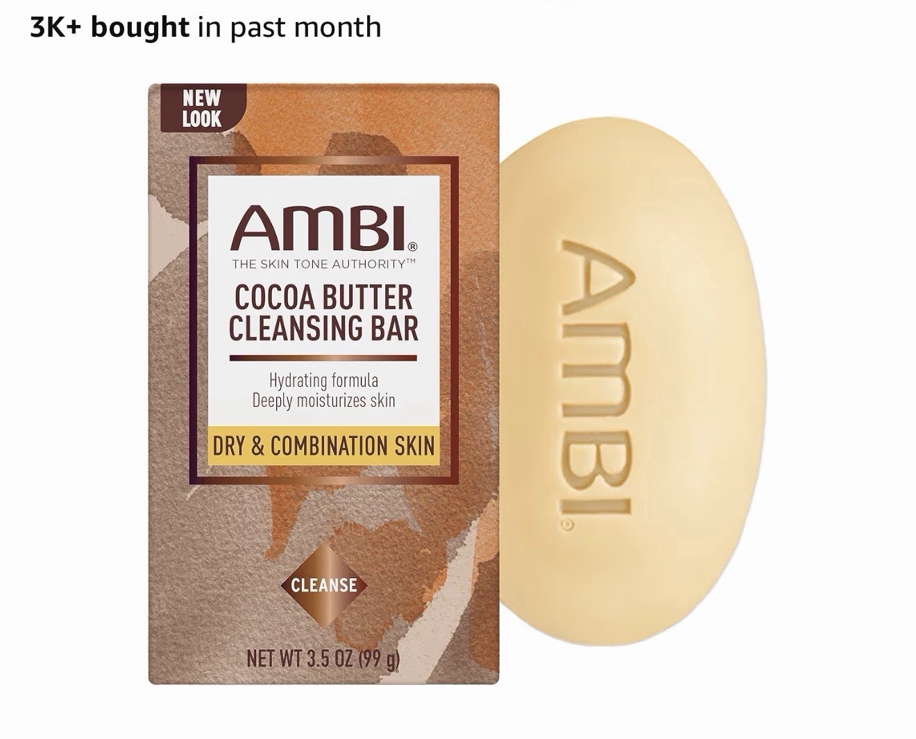 Ambi Skin Care Cleansing Bar Soap with Cocoa Butter 3.5 Oz