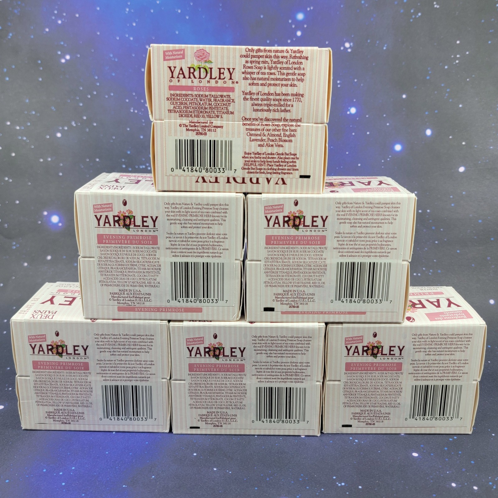 Lot of 12 Yardley London Bar Soap Evening Primrose & Roses