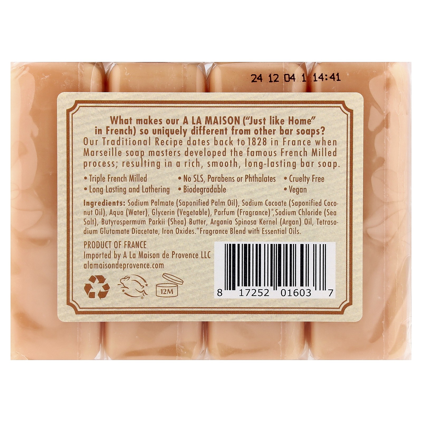 Hand & Body Bar Soap, Orange Bergamot, 4 Bars, 3.5 oz (100 g) Each