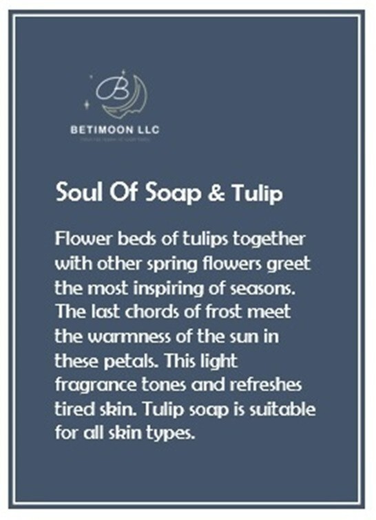 Tulip & Handmade Soap Bars 100% Natural, Aromatherapy 4 Soaps Made in Latvia
